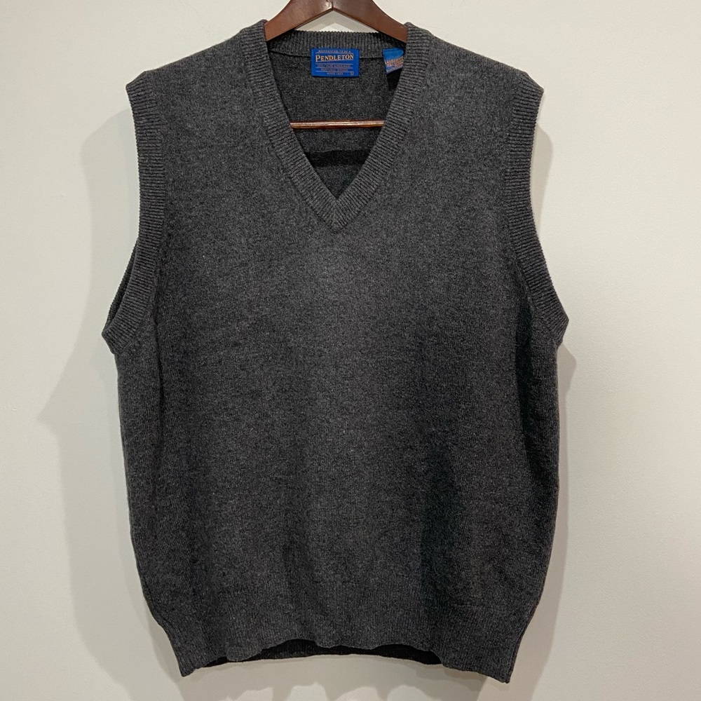 Pendleton Men's 100% Virgin Wool Vest in Grey Size Large